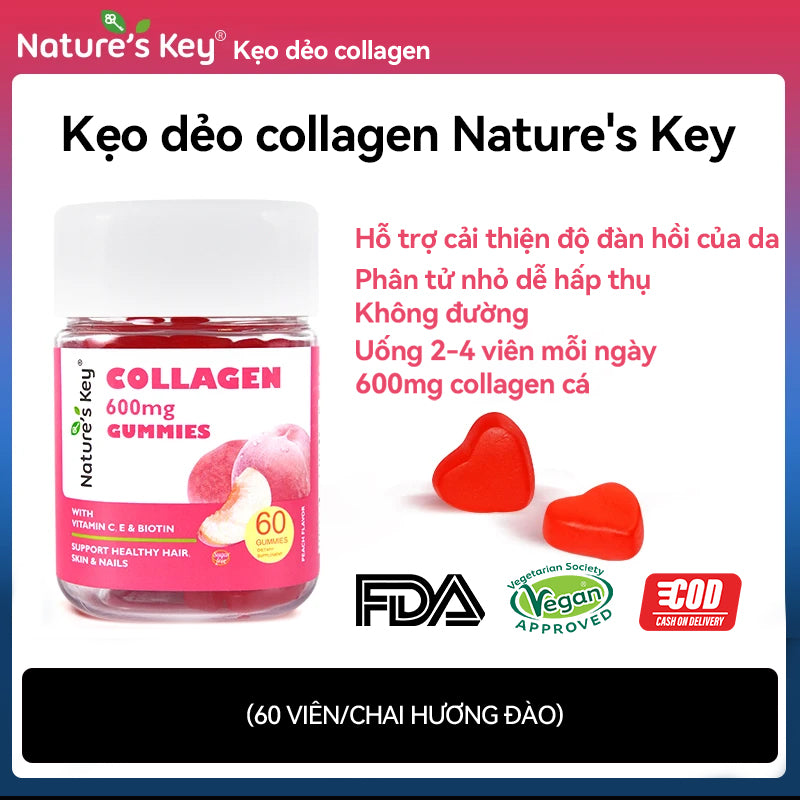 Collagen Dẻo Không Đường – Trái Cây Ngon, Da Căng Không Cần Kem