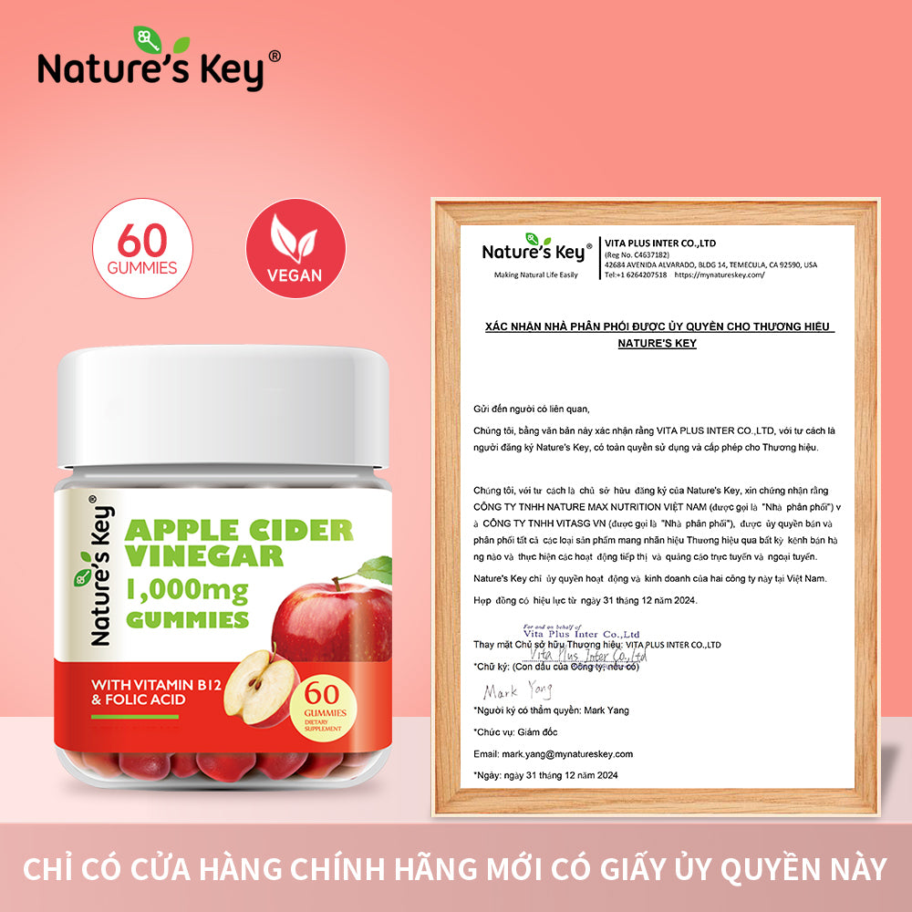 Nature's Key Viên Kẹo Giấm Táo – Vị Thanh Mát, Ăn Vặt Không Lo